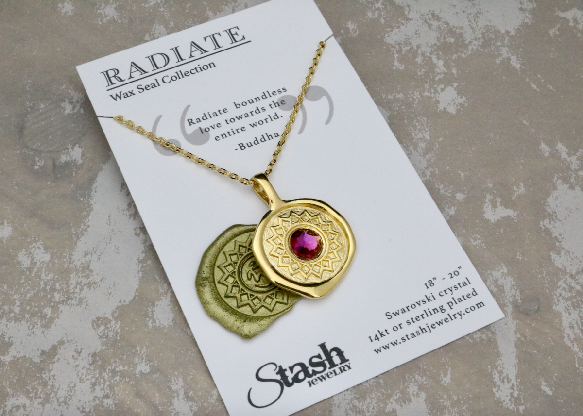 Radiate Crystal Wax Seal Necklace – Stash Jewelry