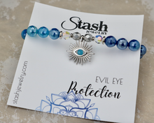 Load image into Gallery viewer, Evil Eye Bracelet - Protection - Mystic Blue Agate