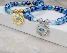 Load image into Gallery viewer, Evil Eye Bracelet - Protection - Mystic Blue Agate
