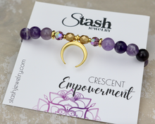 Load image into Gallery viewer, Crescent Bracelet - Empowerment - Amethyst