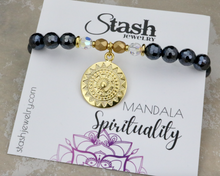 Load image into Gallery viewer, Mandala Bracelet - Spirituality - Mystic Black Agate