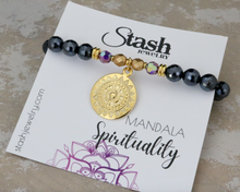 Load image into Gallery viewer, Mandala Bracelet - Spirituality - Mystic Black Agate