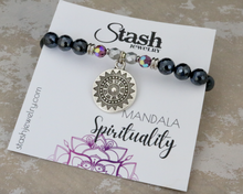 Load image into Gallery viewer, Mandala Bracelet - Spirituality - Mystic Black Agate