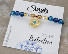 Load image into Gallery viewer, Evil Eye Bracelet - Protection - Mystic Blue Agate