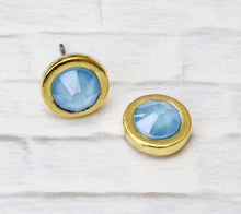 Load image into Gallery viewer, Petite Crystal Studs - Aruba Blue
