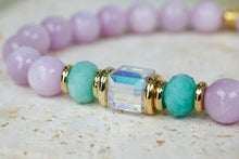 Load image into Gallery viewer, Austrian Crystal | Kunzite | Amazonite | Stackable Bracelet
