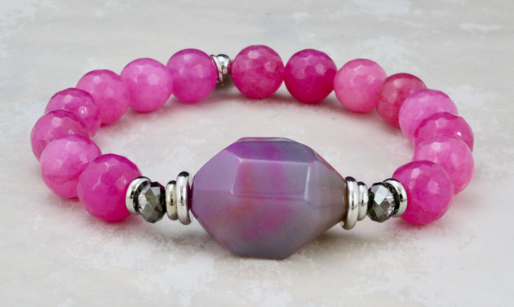 Amethyst on Pink Quartz