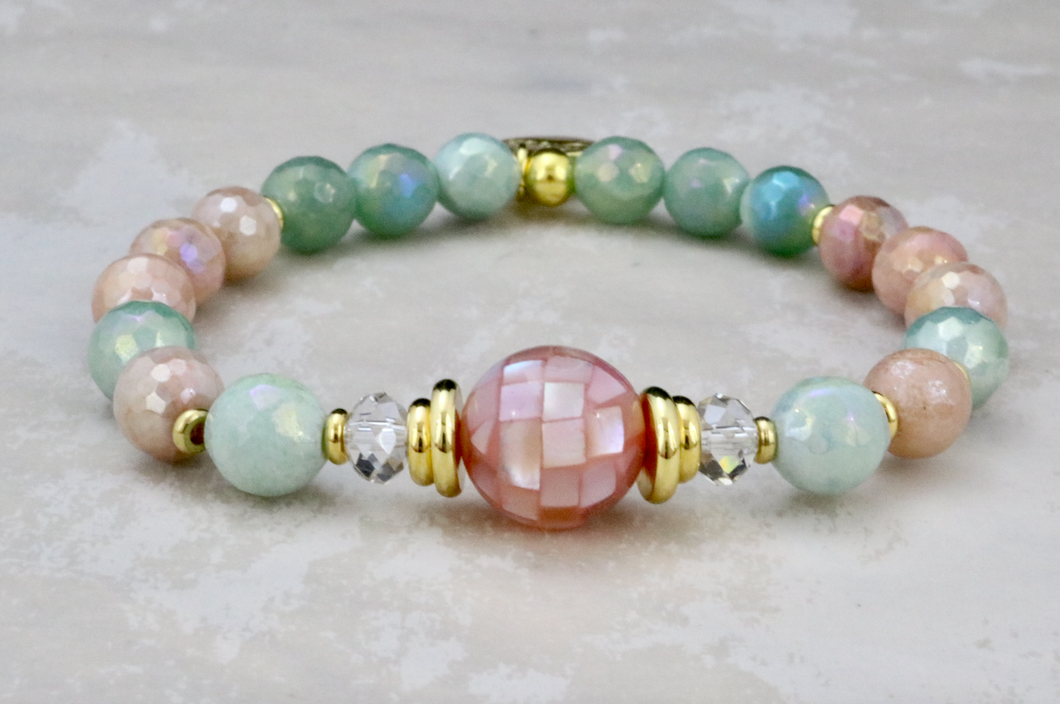 Bermuda Shell on Mystic Aventurine and Sunstone