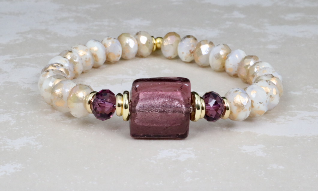 Purple and Gold Czech OOAK