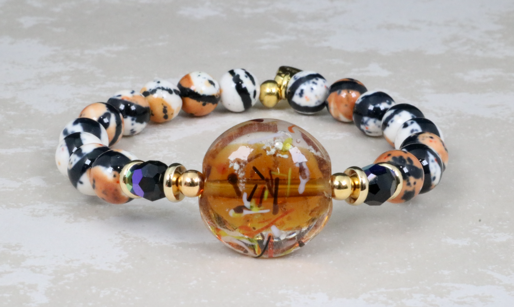 Czech glass center on Jade