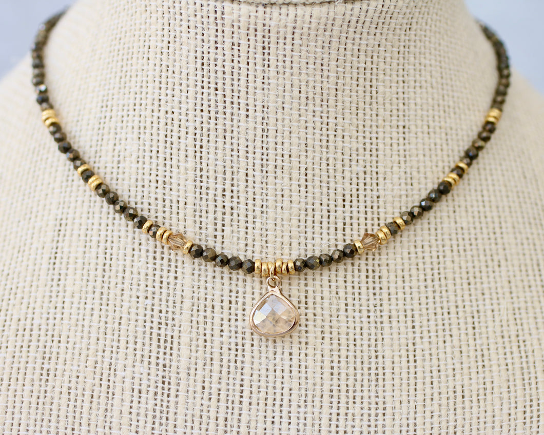 Beaded Choker - Pyrite