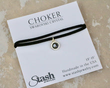 Load image into Gallery viewer, Petite Suede Choker - Black Diamond
