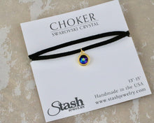 Load image into Gallery viewer, Petite Suede Choker - Cosmic Black
