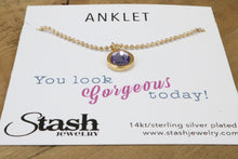 Load image into Gallery viewer, Swarovski Crystal Anklet - Fuchsia Shimmer
