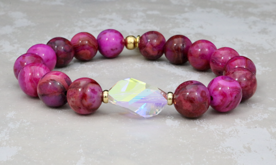 Bethaney Bracelet - Pink Crazy Agate