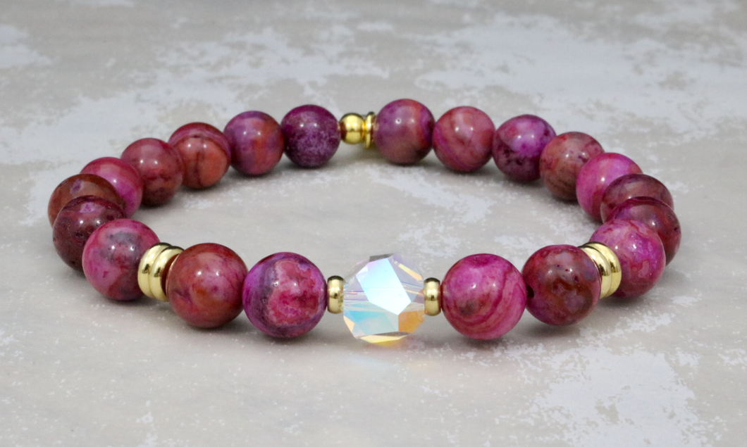 Stella Bracelet - Pink Crazy Agate