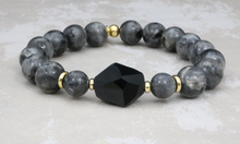 Load image into Gallery viewer, Black Labradorite and Jet Crystal Bracelet
