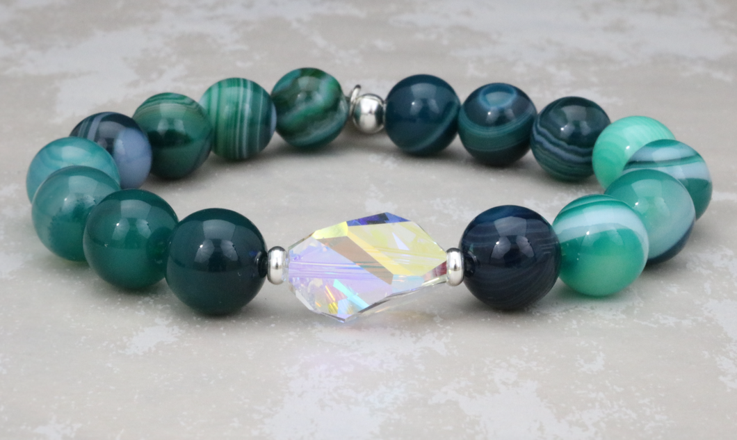 Bethaney Bracelet - Green Stripe Agate