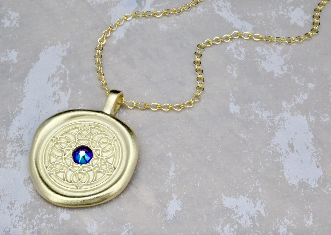 Strength - Crystal Wax Seal Necklace