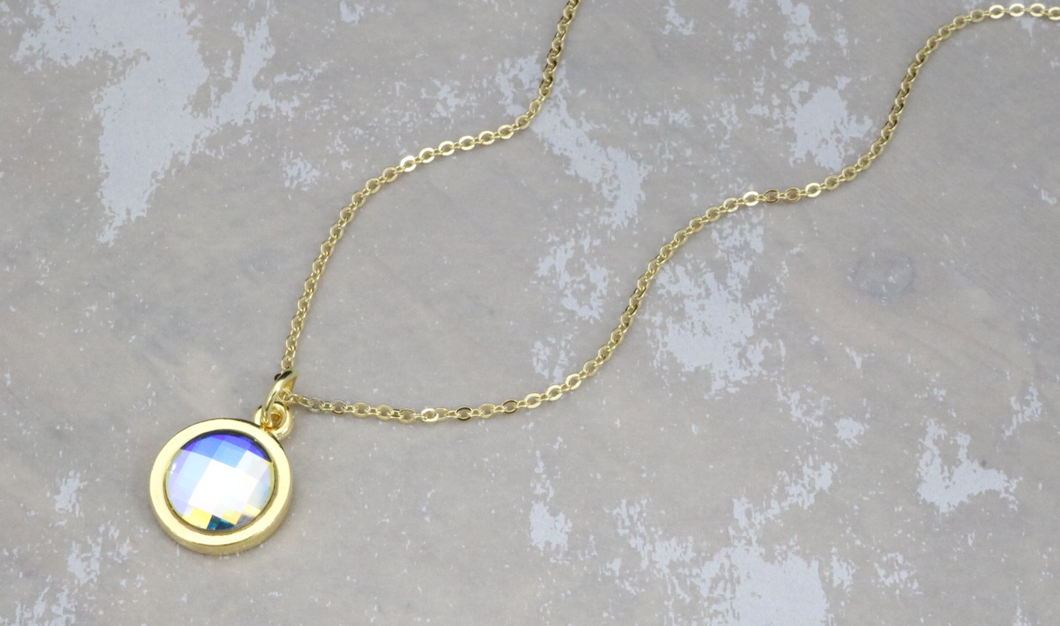 Chessboard Flat Necklace - Crystal AB