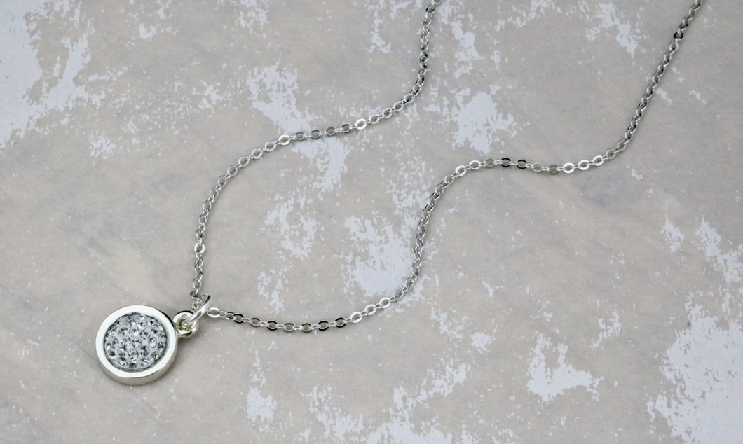 Crystal Pave Pendant Choker - Black Diamond
