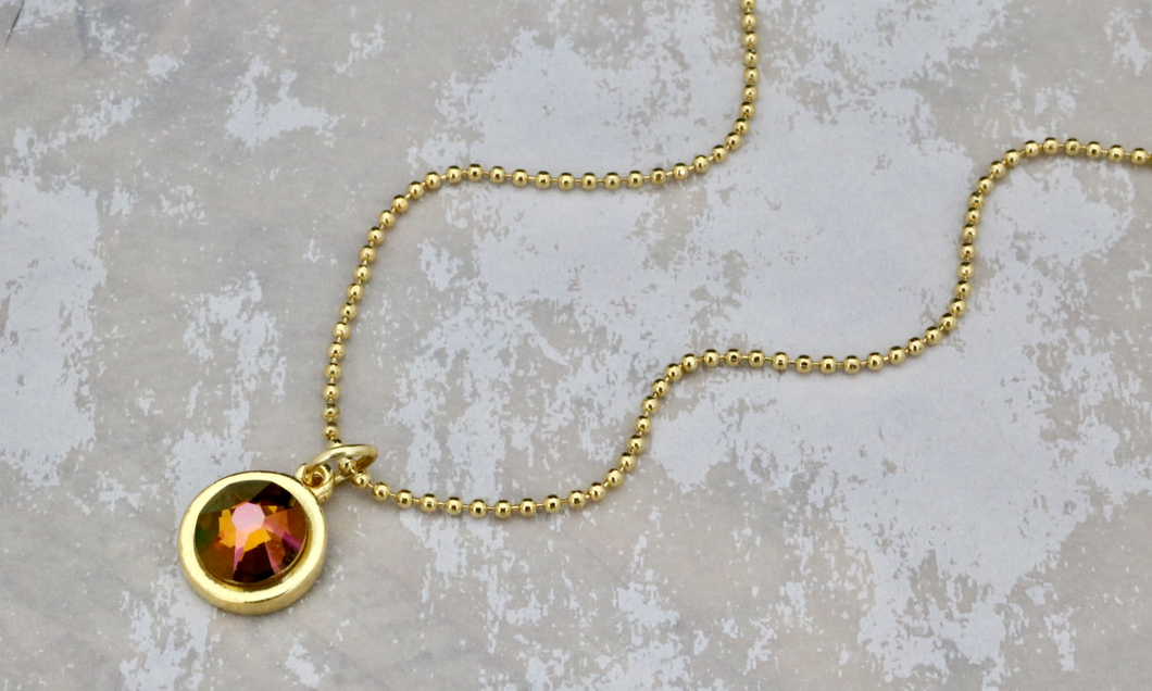 Crystal Necklace - Mahogany