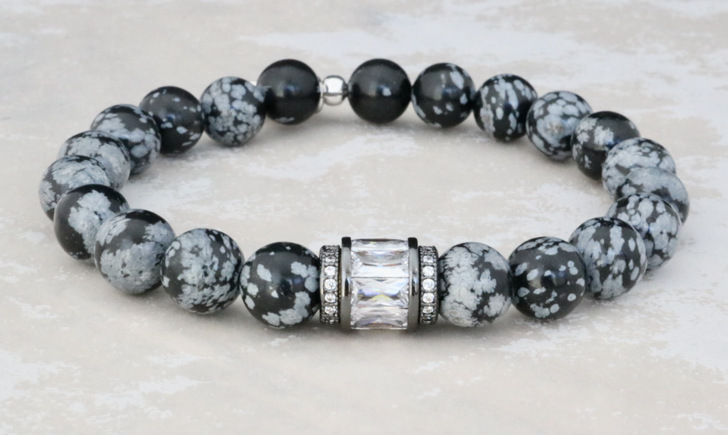 Adley Bracelet - Snowflake Obsidian