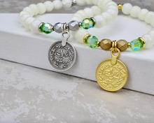 Load image into Gallery viewer, Coin Bracelet - Prosperity - Mother of Pearl
