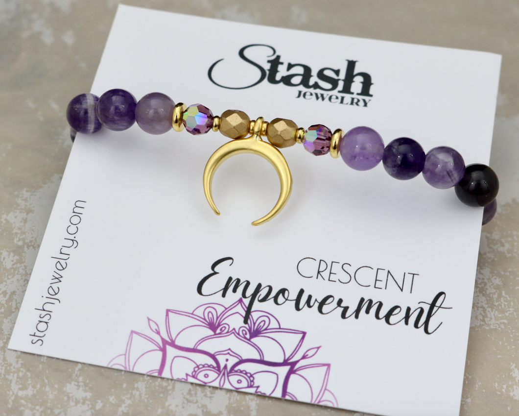 Crescent Bracelet - Empowerment - Amethyst