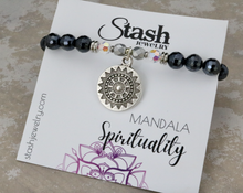 Load image into Gallery viewer, Mandala Bracelet - Spirituality - Mystic Black Agate
