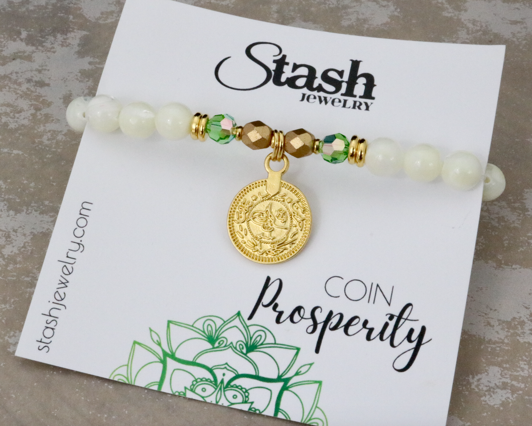 Coin Bracelet - Prosperity - Mother of Pearl