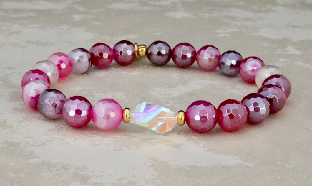 Small Bethaney Bracelet - Mystic Raspberry Agate