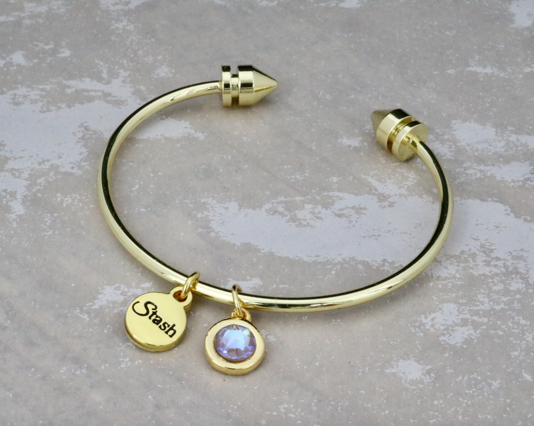 Barcelona Bangle with Cappuccino Sky Crystal Charm