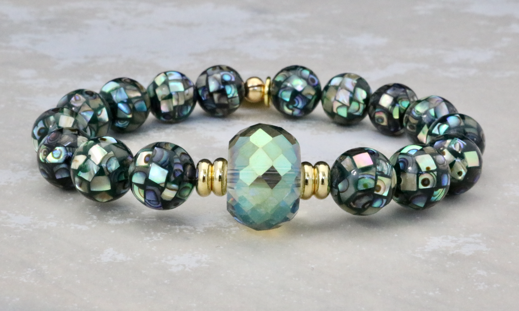 Crystal and Abalone Bracelet