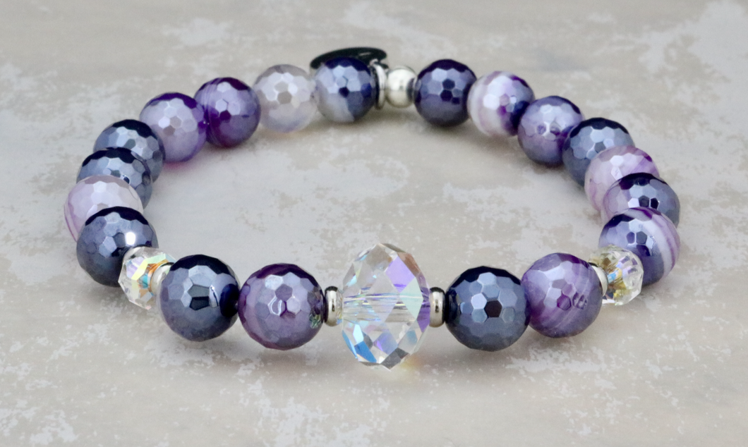 Erin Bracelet - Mystic Purple Stripe Agate