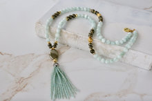 Load image into Gallery viewer, Green Moonstone and Pyrite Beaded Necklace
