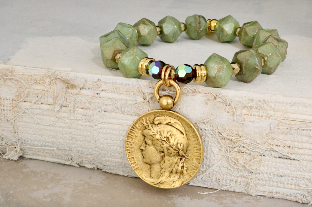 Relic Coin on Czech Glass