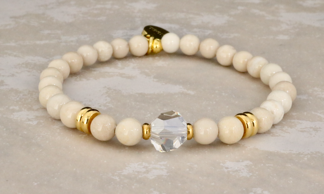 Silver Shade Crystal on Riverstone