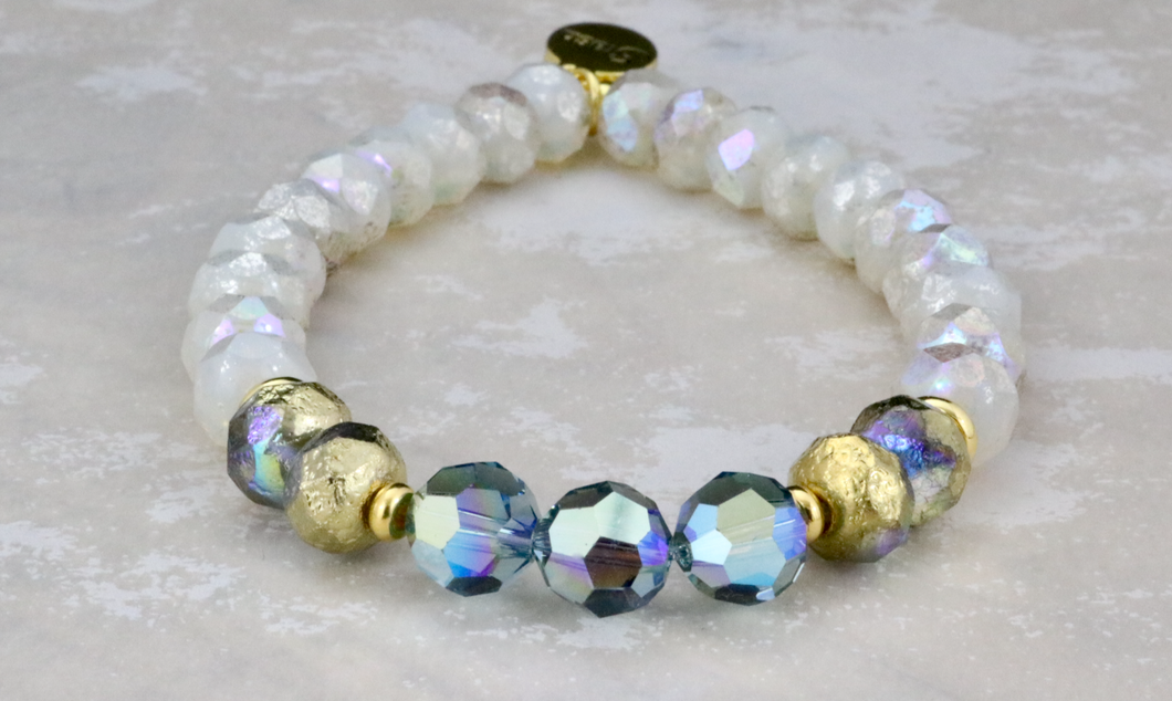 Trinity Bracelet with Storm AB Crystals on Czech Glass