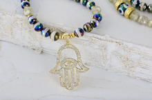 Load image into Gallery viewer, Hamsa on Mystic Tibetan Agate
