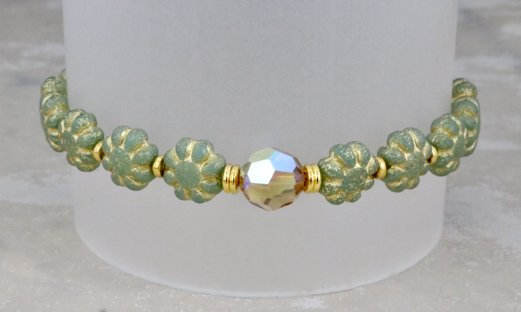 Topaz Crystal on Czech Flowers