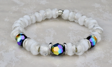 Load image into Gallery viewer, Venus Bracelet on White AB with Jet AB Crystals

