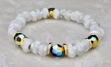 Load image into Gallery viewer, Venus Bracelet on White AB with Jet AB Crystals

