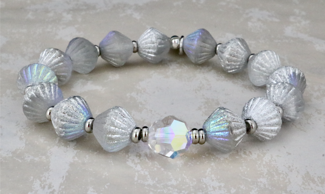 Faceted Crystal on Matte Gray Czech