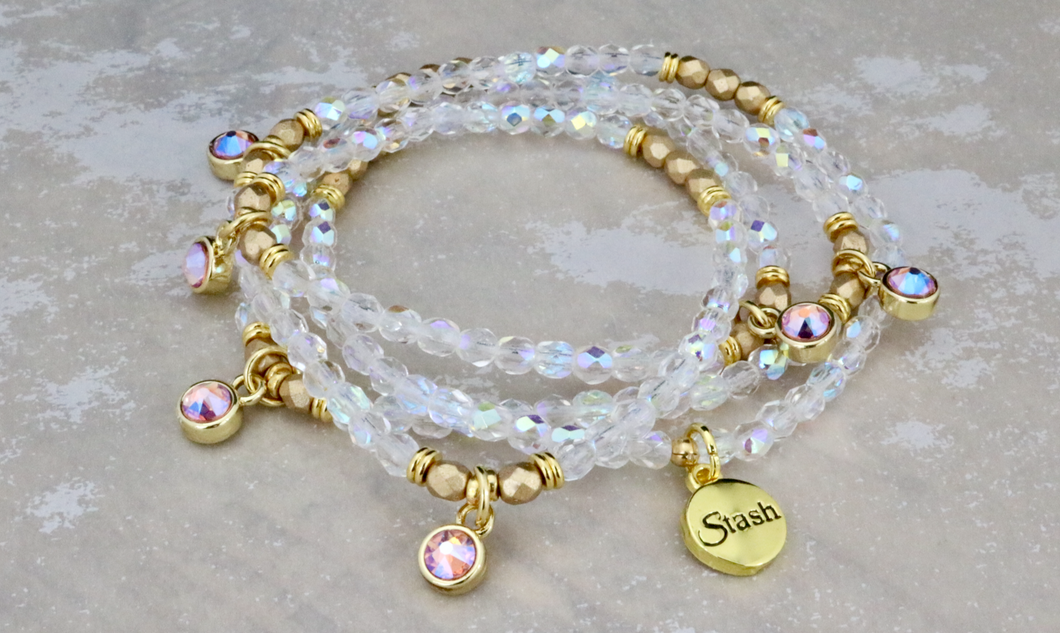 Czech 4mm AB Wrap Bracelet