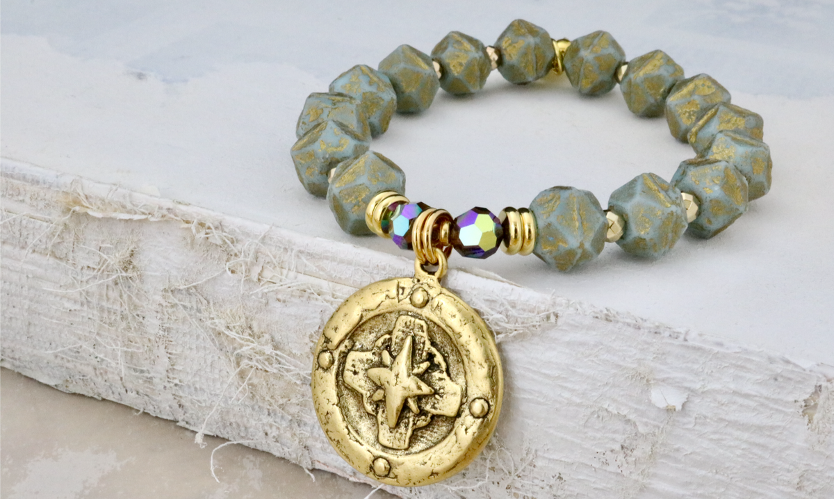 Compass Relic on Czech Star Cut – Stash Jewelry