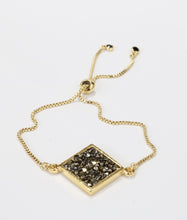 Load image into Gallery viewer, Crystal Rocks Slider Bracelet - Metallic Gold
