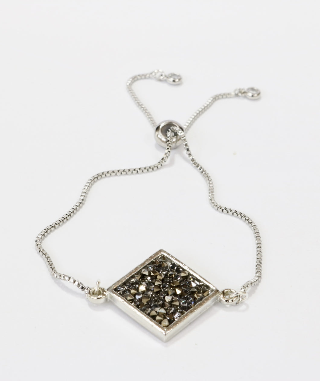 Crystal Rocks Slider Bracelet - Metallic Gold