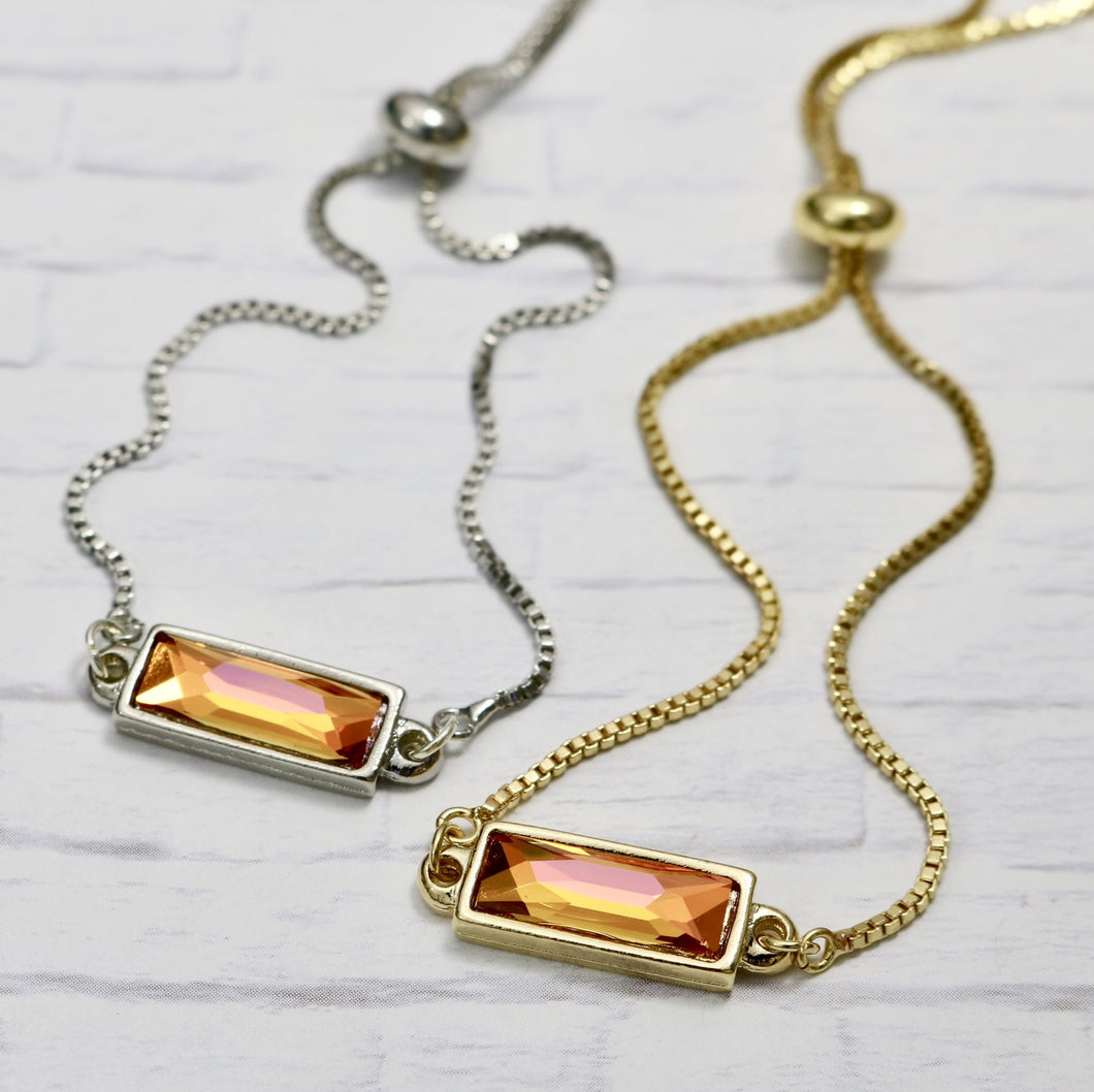 The Lundin Adjustable Slider Bracelet - Tangerine