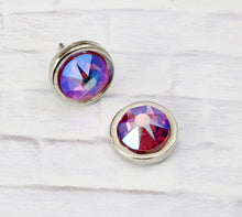 Load image into Gallery viewer, Petite Crystal Studs - Fuchsia Shimmer
